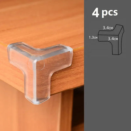 4/10pcs Children Anti Collision Corner Edge Protection Guards Baby Safety Corner Silicone Protector Table Soft Transparent
